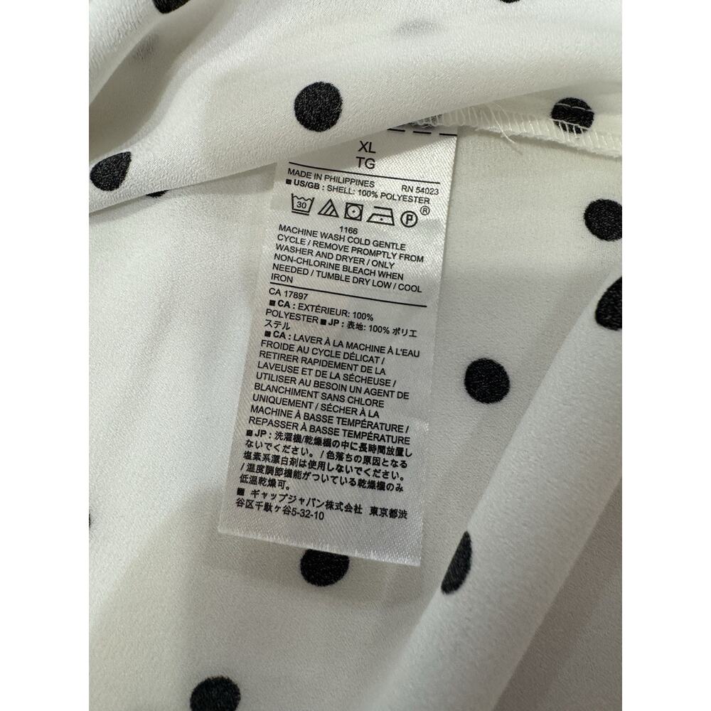 Banana Republic Polka Dot Open Sleeve Top Black White Office Chic Womens XL - Picture 4 of 5